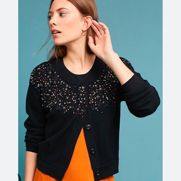 Anthropologie Sweaters - Anthropologie Fallen Star embellished jeweled cardigan sweater, S.
